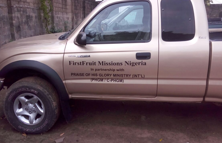 Van Donation to FirstFruit Missions - 2016